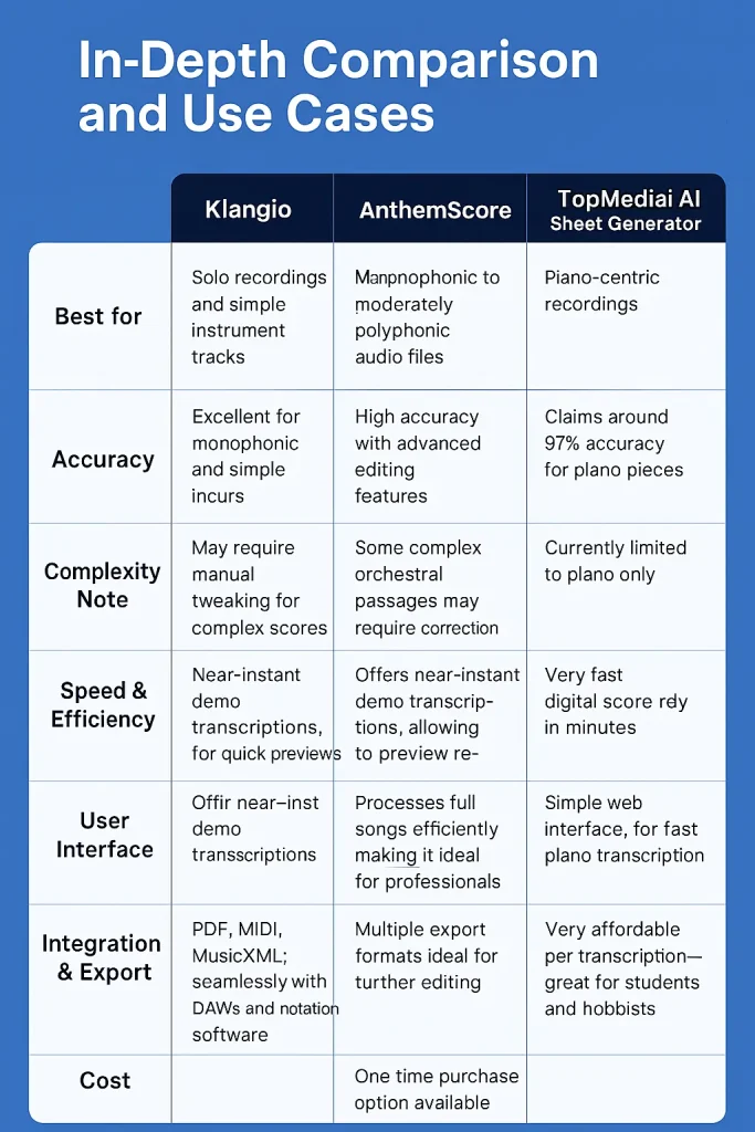 sheet to music ai comparison